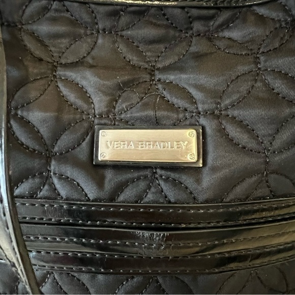 VERA BRADLEY Caviar City Light Tote Shoulder Handbag Black Quilted Microfiber - Picture 3 of 12